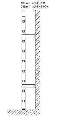 Sprossenleiter 9-Sprossen (2.52m Länge)