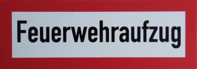 Schild: Feuerwehraufzug, Maße: 210x74mm
