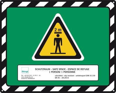 Schutzraummatte für eine Person (aufrechte Position)