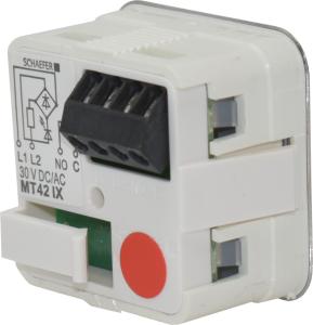 MT42, Gehäuserand V2A poliert,Tasterplatte V2A perlmattiert, Anschluss IX Schraubklemme, 1 Schließer, LED 30V - rot