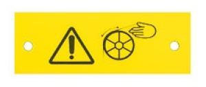 Warnschild Einzug Gliedmaßen schräger Seilabgang (100x36)
