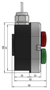 Schutzraum-Ampel 24V unverdrahtet mit Magnet
