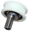 Türlaufrolle PETP 43/38/M12 x 15,5 mm, 1 x Lager 6201 ZZ, Achse exz. M12 AG, (Maß identisch wie Sematic-Rolle C144AARP)