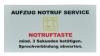 Aufkleber: Notruf Bedienung, Maße: 100x50mm