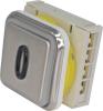 0. Etage, quadratischer Taster, erhaben, rot, Symbol und Rand beleuchtet
