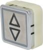 Drücker DR90, Tasterplatte 33x33mm erhaben schwarz kompl. schnappbar LED rot Symbol "Doppelpfeil"