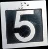 Drückerplatte D32, Symbol "5", 50x50mm, Taktikl Braille 30mm VA