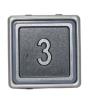 Tastplatte taktil schwarz für ST40Q Symbol " 3 " , Material Alutec 1,5mm
